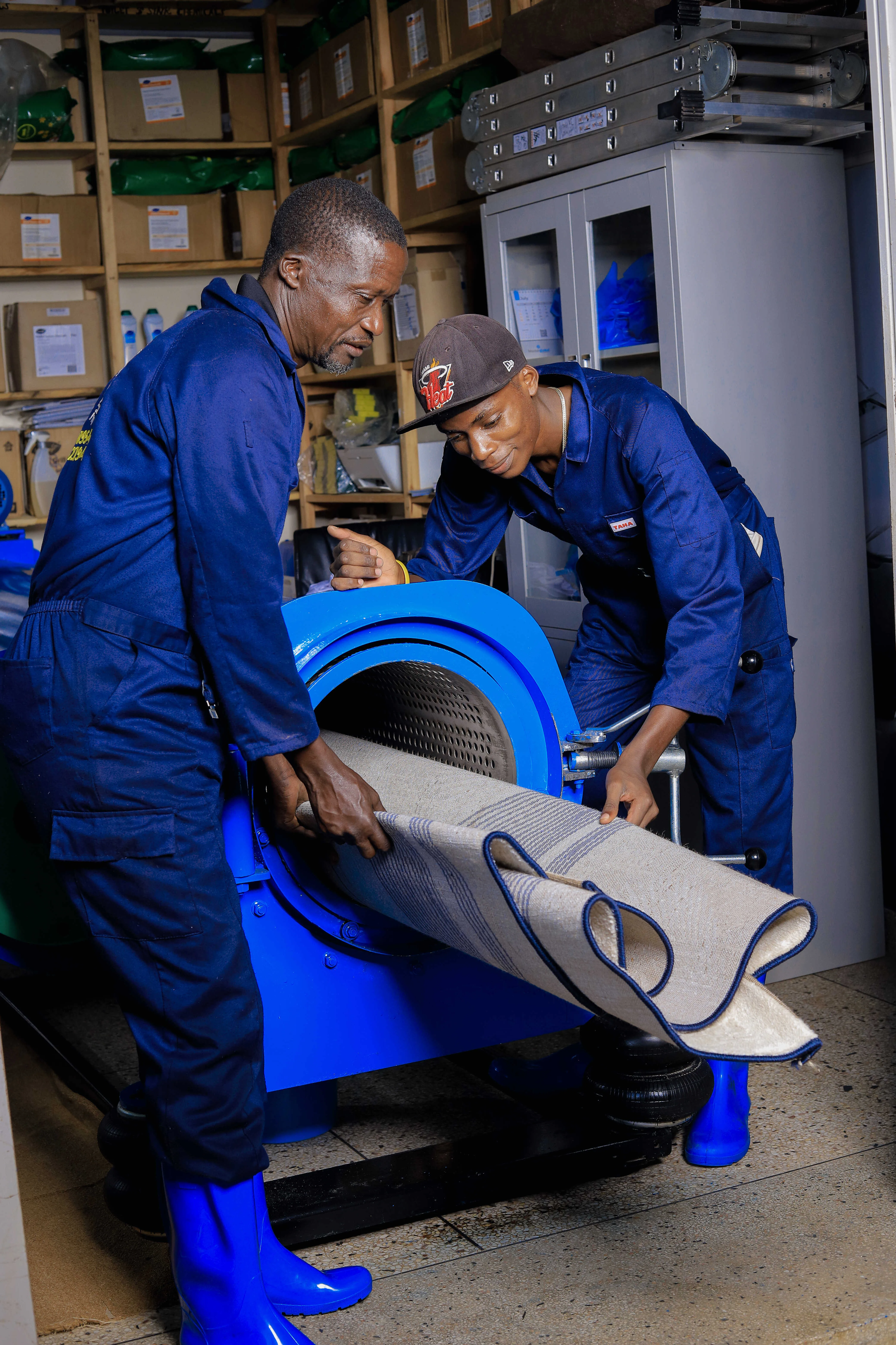 Freshly cleaned carpets after fast drying